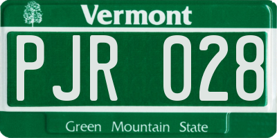 VT license plate PJR028