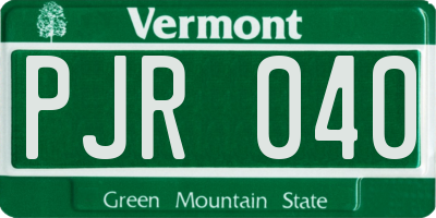 VT license plate PJR040