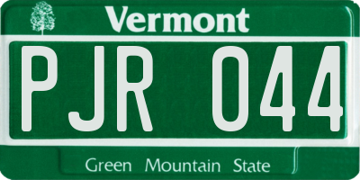 VT license plate PJR044