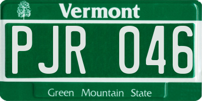 VT license plate PJR046