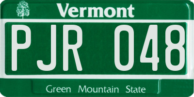 VT license plate PJR048