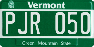 VT license plate PJR050