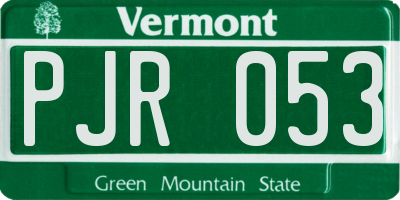 VT license plate PJR053