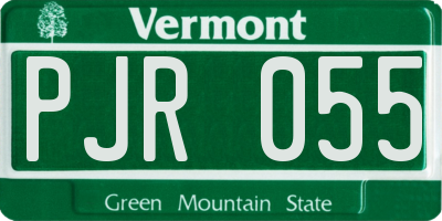 VT license plate PJR055