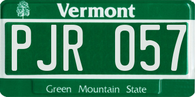 VT license plate PJR057