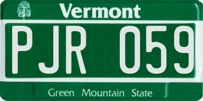 VT license plate PJR059