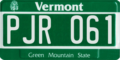 VT license plate PJR061