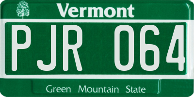 VT license plate PJR064