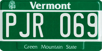 VT license plate PJR069
