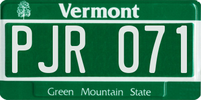 VT license plate PJR071