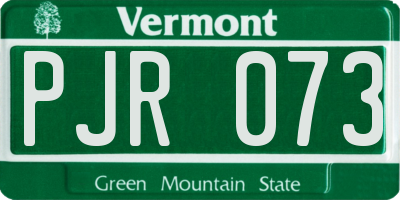 VT license plate PJR073