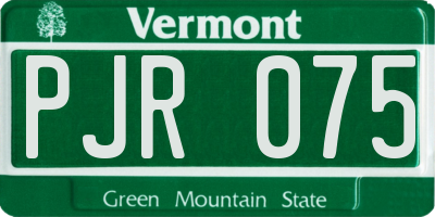 VT license plate PJR075
