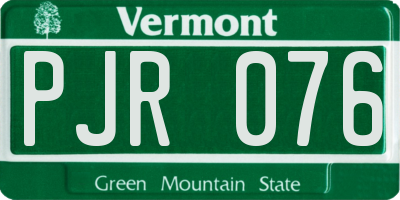 VT license plate PJR076
