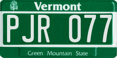 VT license plate PJR077