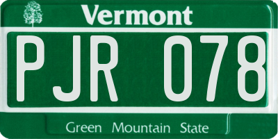 VT license plate PJR078
