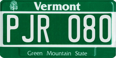 VT license plate PJR080