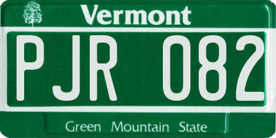 VT license plate PJR082