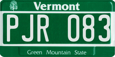 VT license plate PJR083