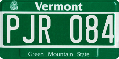 VT license plate PJR084