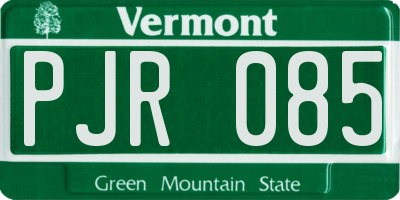 VT license plate PJR085