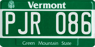 VT license plate PJR086