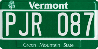 VT license plate PJR087