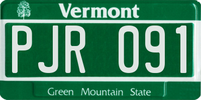 VT license plate PJR091