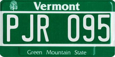 VT license plate PJR095