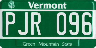 VT license plate PJR096