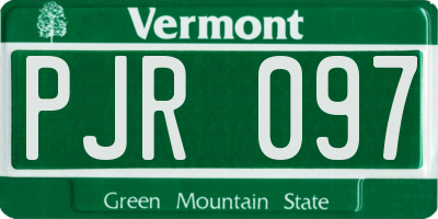 VT license plate PJR097