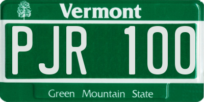 VT license plate PJR100