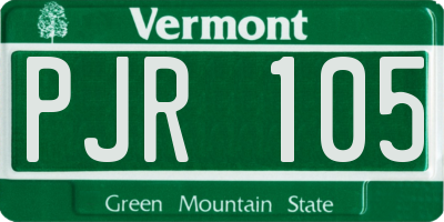 VT license plate PJR105