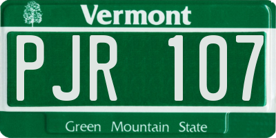 VT license plate PJR107