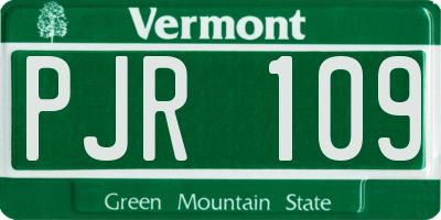 VT license plate PJR109