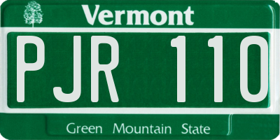 VT license plate PJR110