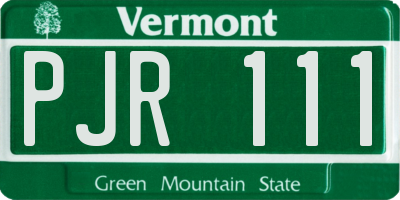 VT license plate PJR111