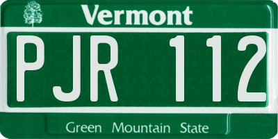 VT license plate PJR112