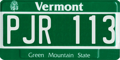 VT license plate PJR113