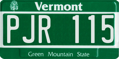 VT license plate PJR115
