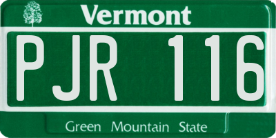 VT license plate PJR116