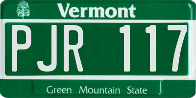 VT license plate PJR117