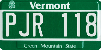 VT license plate PJR118