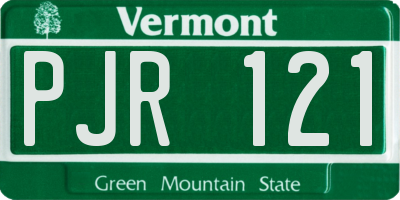 VT license plate PJR121