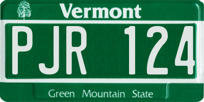 VT license plate PJR124