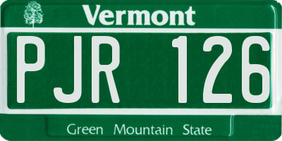 VT license plate PJR126