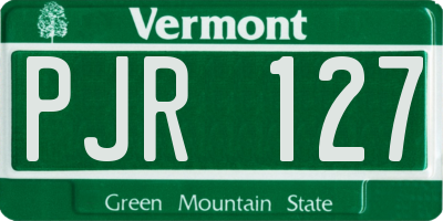 VT license plate PJR127