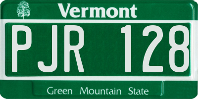 VT license plate PJR128