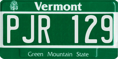 VT license plate PJR129