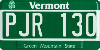 VT license plate PJR130