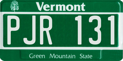 VT license plate PJR131